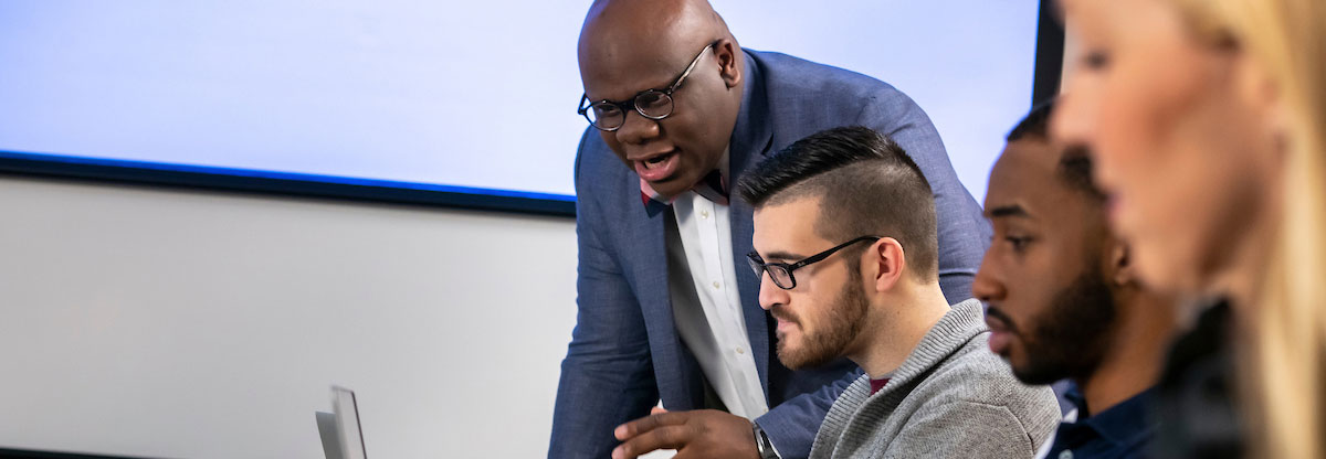 Adult students in a classroom